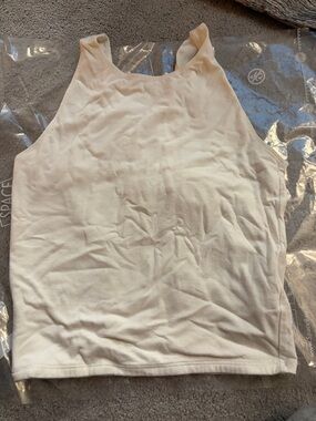 Abercrombie & Fitch Cream Ribbed High-Neck Tank Top